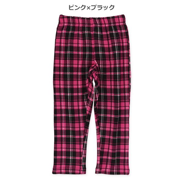 裏起毛チェック柄のびのびパンツ