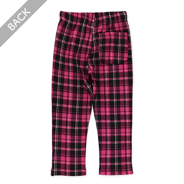 裏起毛チェック柄のびのびパンツ