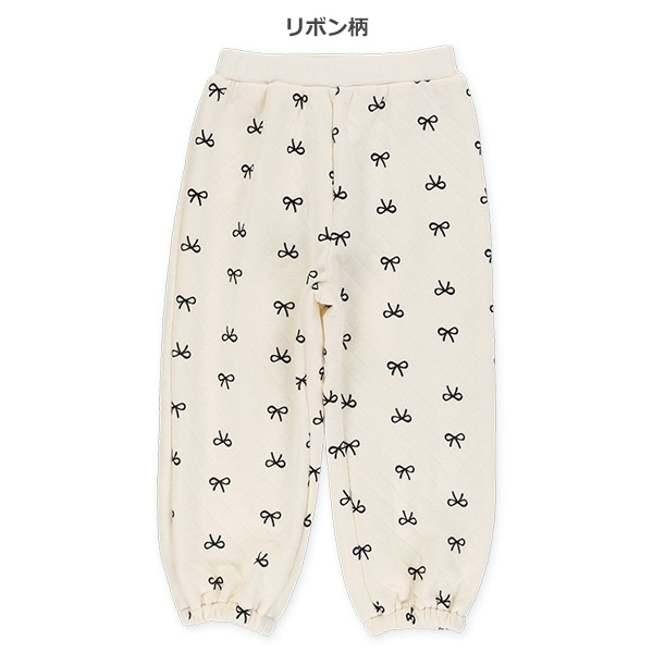 10分丈リボン・ハートキルトロングパンツ