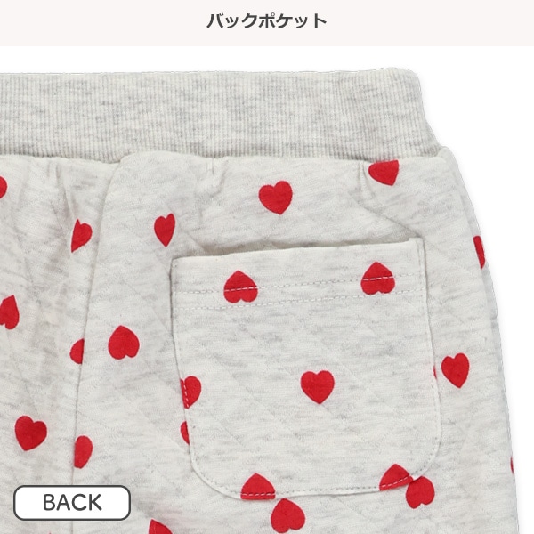 10分丈リボン・ハートキルトロングパンツ