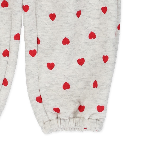 10分丈リボン・ハートキルトロングパンツ