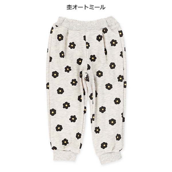 裏毛花柄スエットパンツ