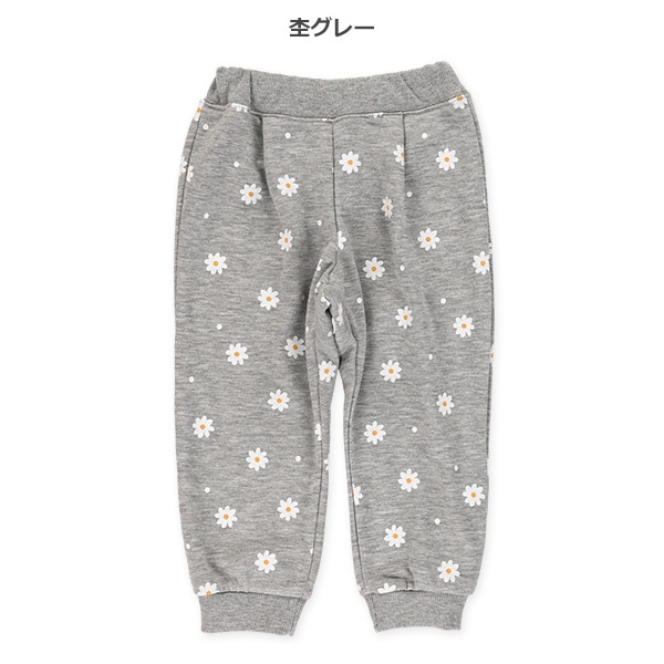 裏毛花柄スエットパンツ