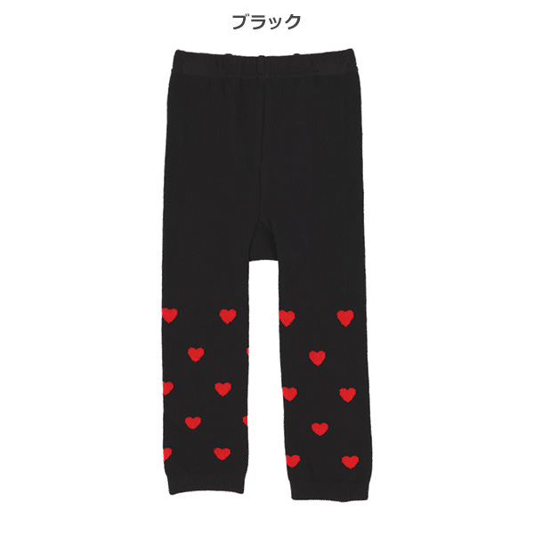 丸編みハート柄スパッツ