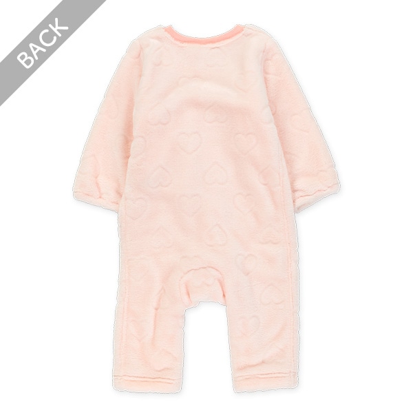 フリースエンボスハート長袖カバーオール