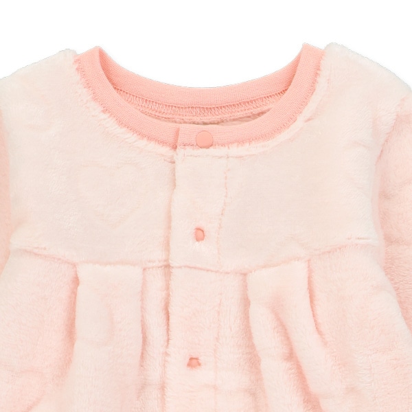 フリースエンボスハート長袖カバーオール