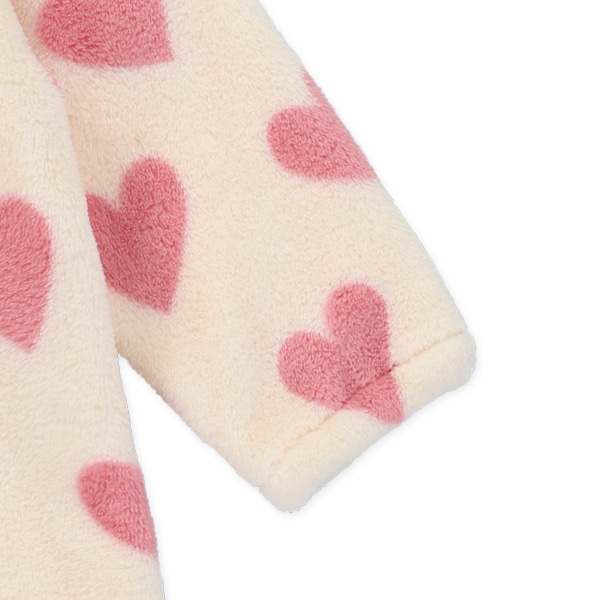 フリースハート総柄長袖カバーオール