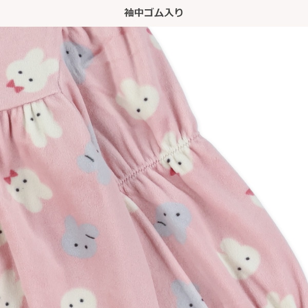 うさぎベロア長袖カバーオール