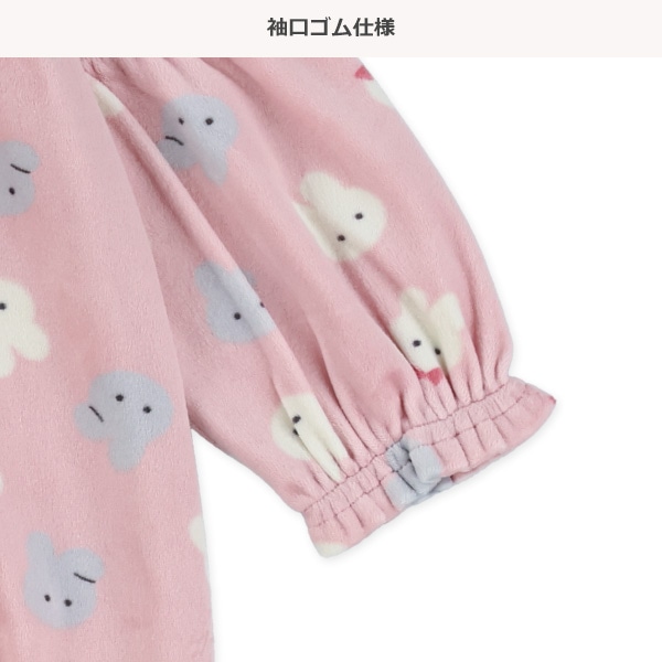 うさぎベロア長袖カバーオール