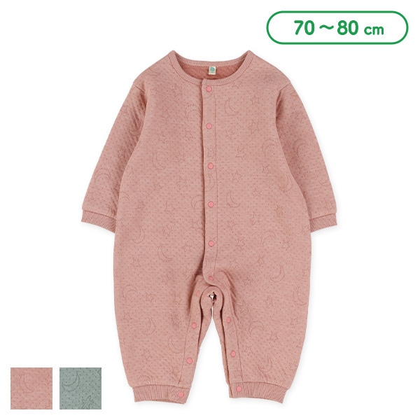 ニットキルト月星長袖カバーオール