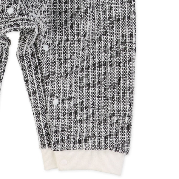 ツイードレイヤード風長袖カバーオール