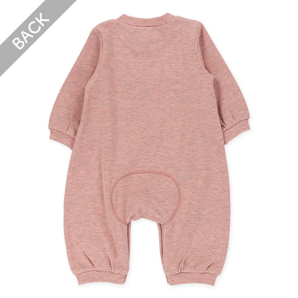 裏起毛くま長袖カバーオール