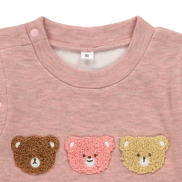 裏起毛くま長袖カバーオール