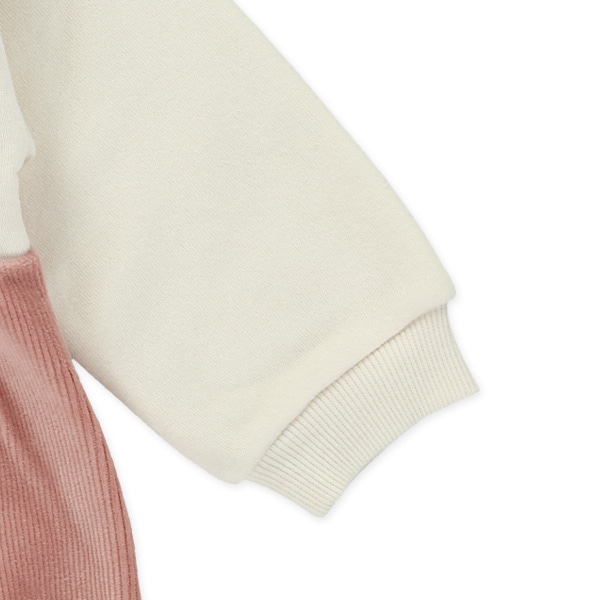 裏起毛ニットコールサロペット風長袖カバーオール