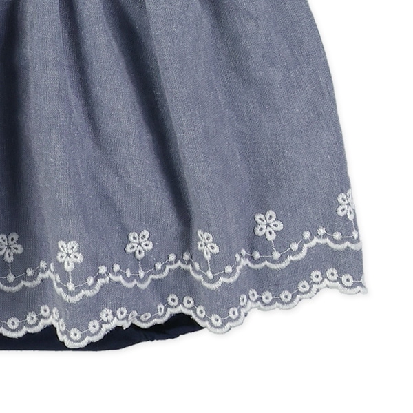 カット刺繍半袖ロンパース