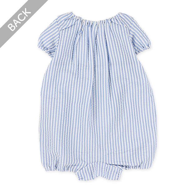 襟付きサッカー半袖カバーオール