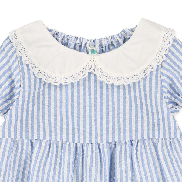 襟付きサッカー半袖カバーオール