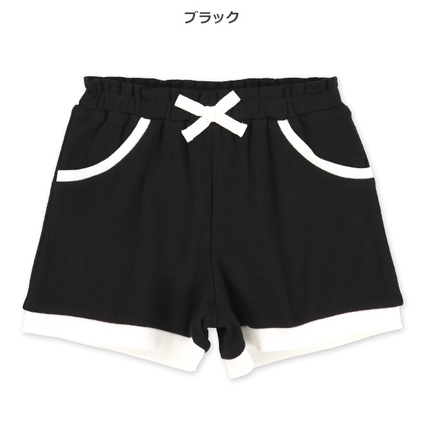 配色フェイクポケットショートパンツ