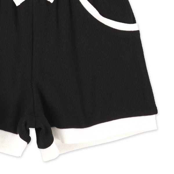 配色フェイクポケットショートパンツ