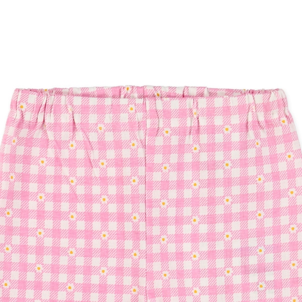 裾フリルチェックハーフパンツ
