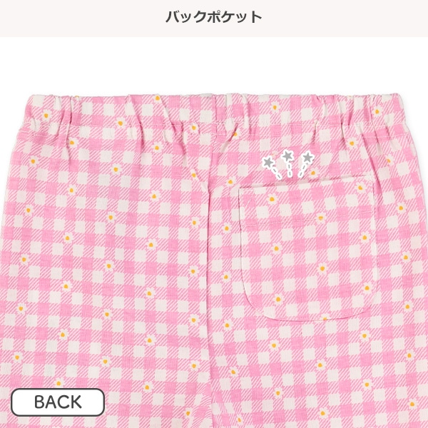 裾フリルチェックハーフパンツ
