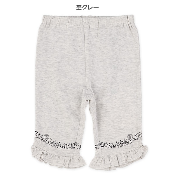 裾フリルリス柄ハーフパンツ