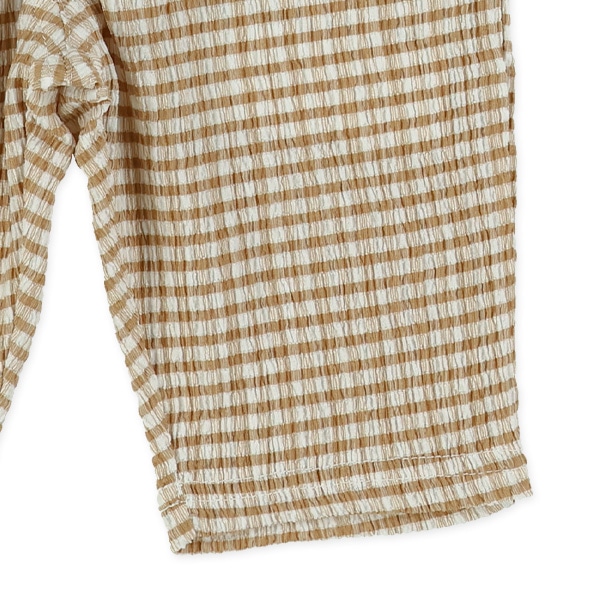 5分丈楊柳ニットチェックパンツ