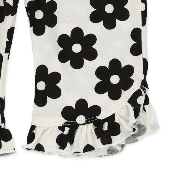 裾フリル花総柄ハーフパンツ