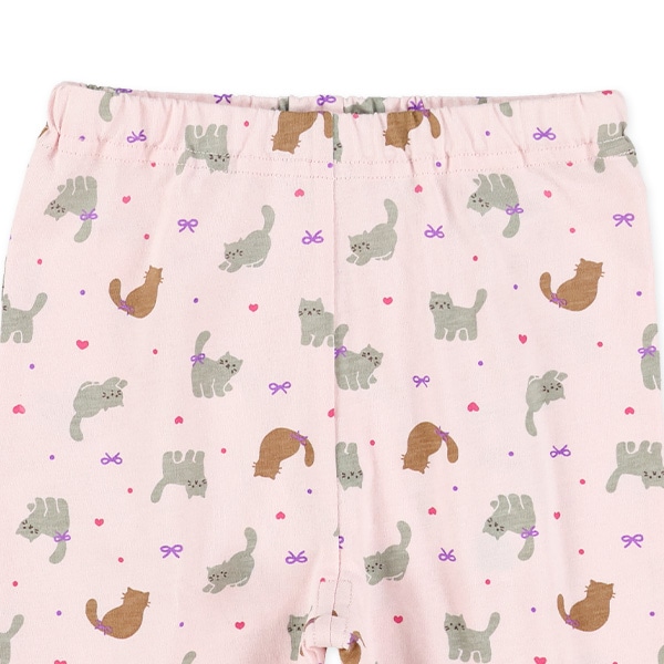 ねこ裾フリルニットハーフレギンス