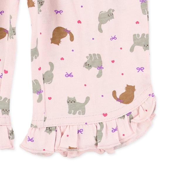 ねこ裾フリルニットハーフレギンス