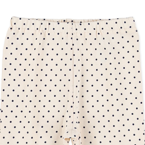 ドット裾フリルニットハーフレギンス