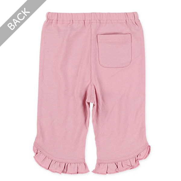 無地裾フリルニットハーフレギンス