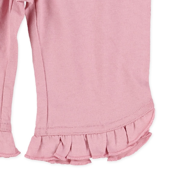 無地裾フリルニットハーフレギンス