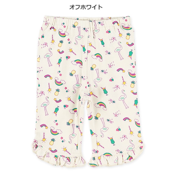 フラミンゴ裾フリルニットハーフレギンス