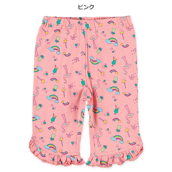 フラミンゴ裾フリルニットハーフレギンス