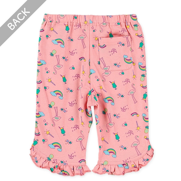 フラミンゴ裾フリルニットハーフレギンス