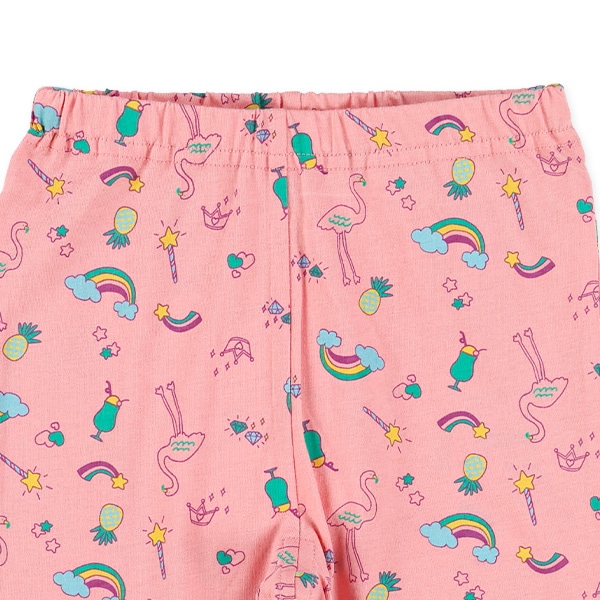 フラミンゴ裾フリルニットハーフレギンス