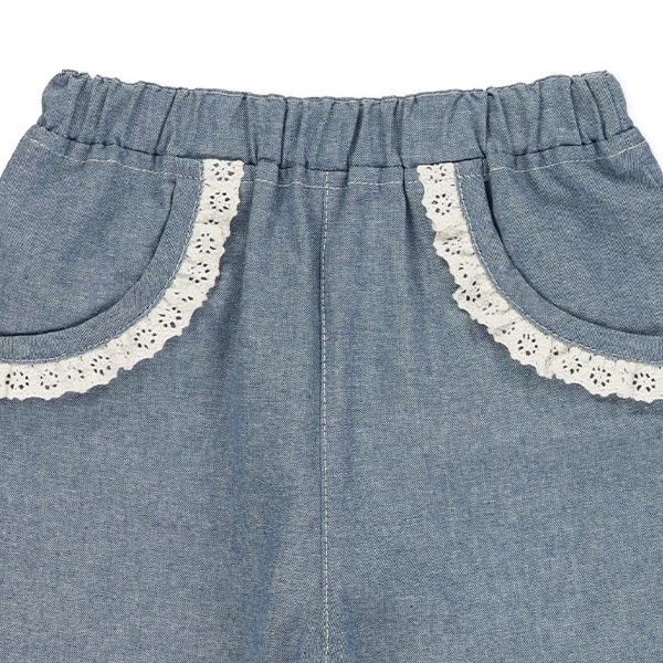 6分丈シャンブレーパンツ