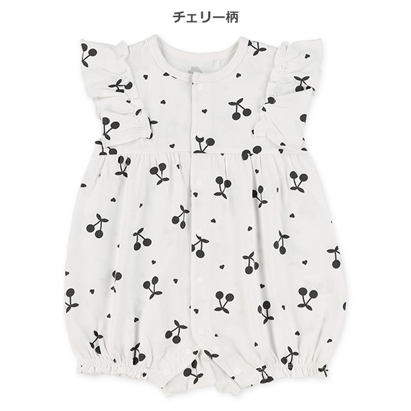 お花・チェリー総柄フレンチカバーオール