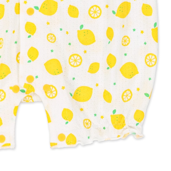 パターンメッシュレモンフリル半袖カバーオール