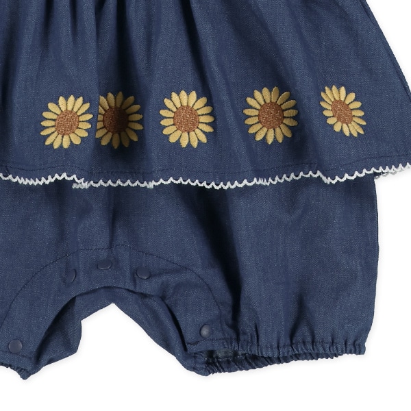 レイヤード風半袖足付きロンパース