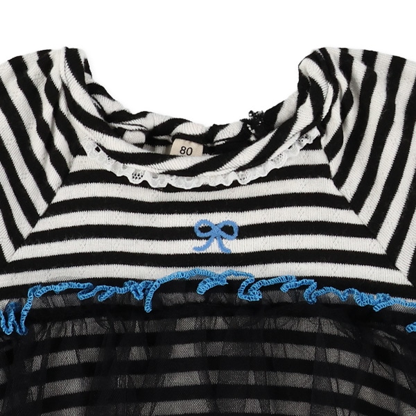 チュールドッキング半袖カバーオール