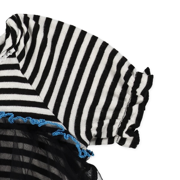 チュールドッキング半袖カバーオール