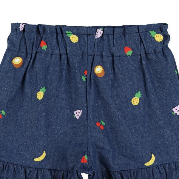 発泡フルーツプリントキュロットパンツ