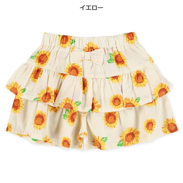 ひまわりリボン付きキュロットパンツ