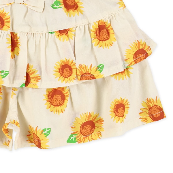 ひまわりリボン付きキュロットパンツ