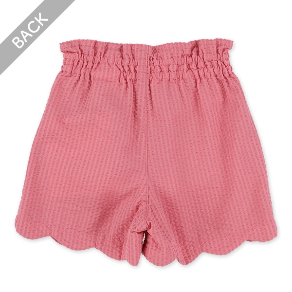 サッカー裾スカラップキュロットパンツ