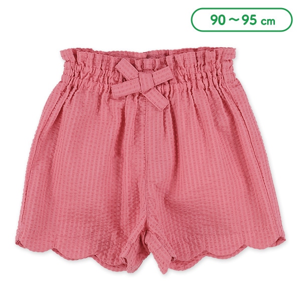 サッカー裾スカラップキュロットパンツ