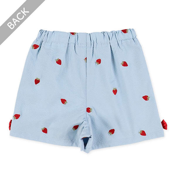 サッカーいちご刺繍ショートパンツ