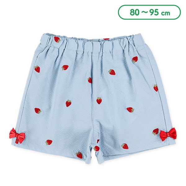 サッカーいちご刺繍ショートパンツ